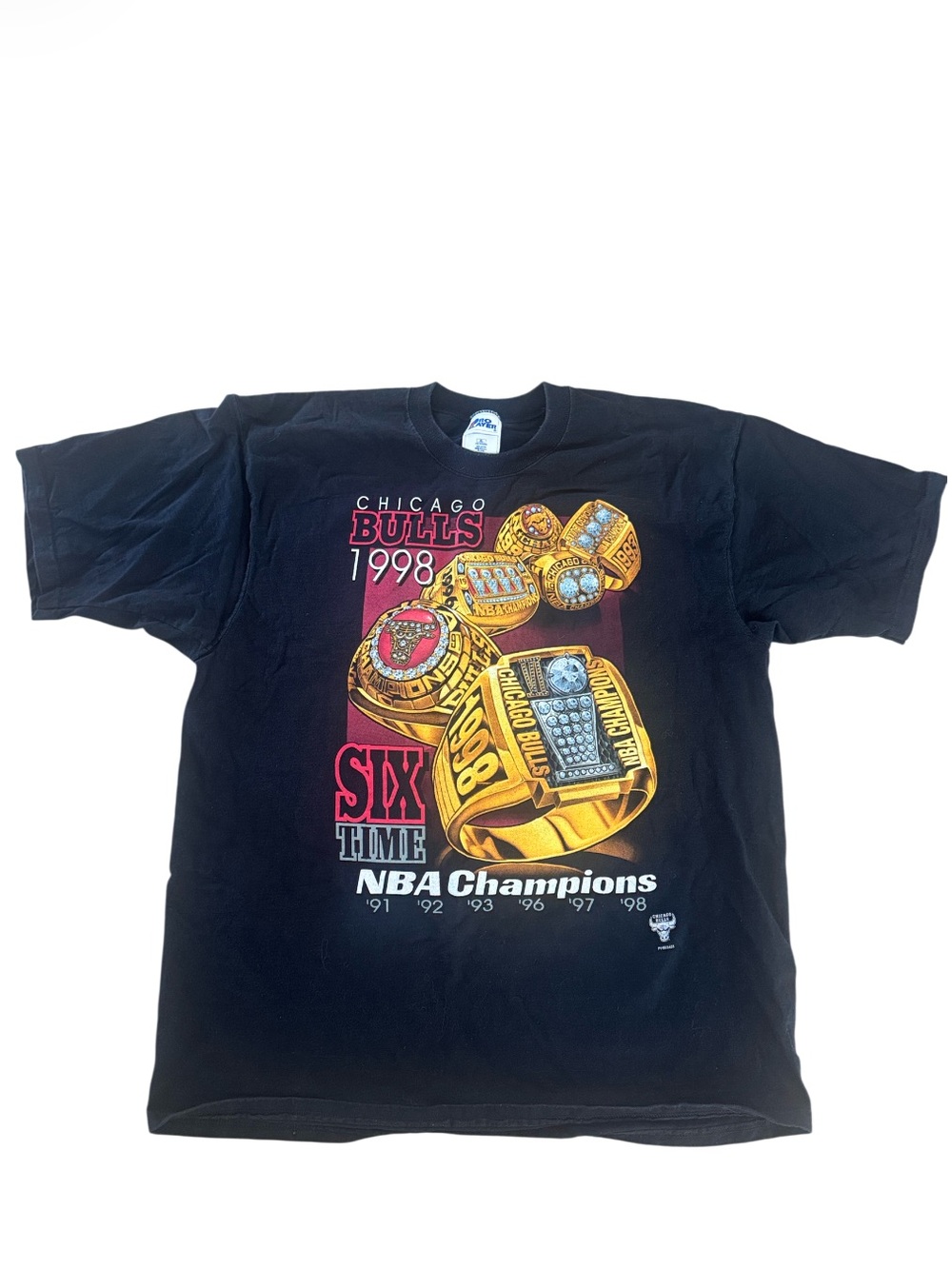 VINTAGE Pro Player graphic 1998 Chicago Bulls champion T-shirt Size XL
